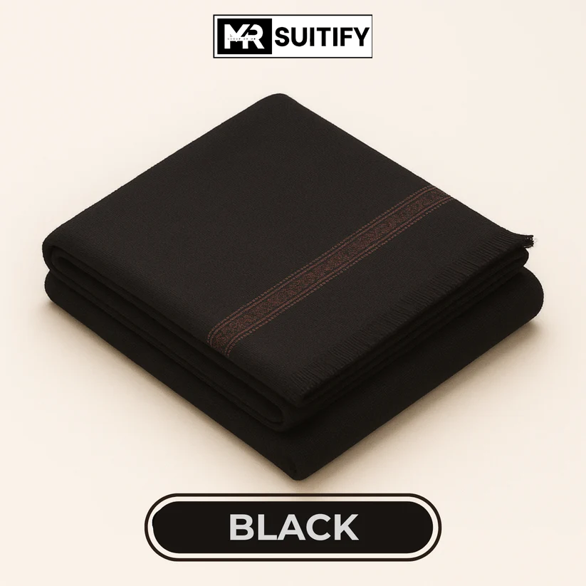 Mr Suitify Classic Wool Shawl – Premium Quality, 1.25 × 3 Yards, Charcoal, Soft and Elegant Winter Wrap